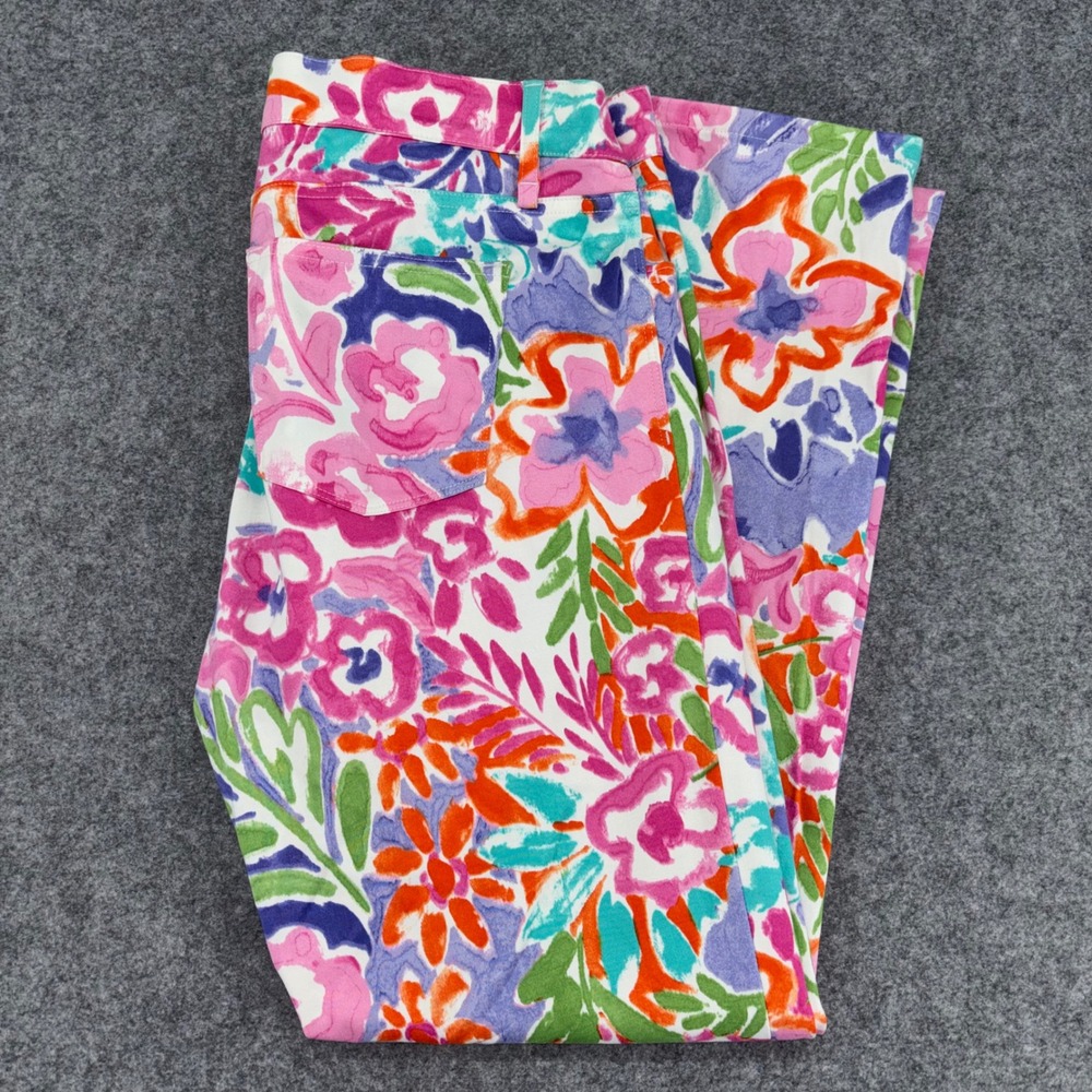 Lauren Ralph Lauren Petite Floral Print Straight Leg Pants Multicolor 10P